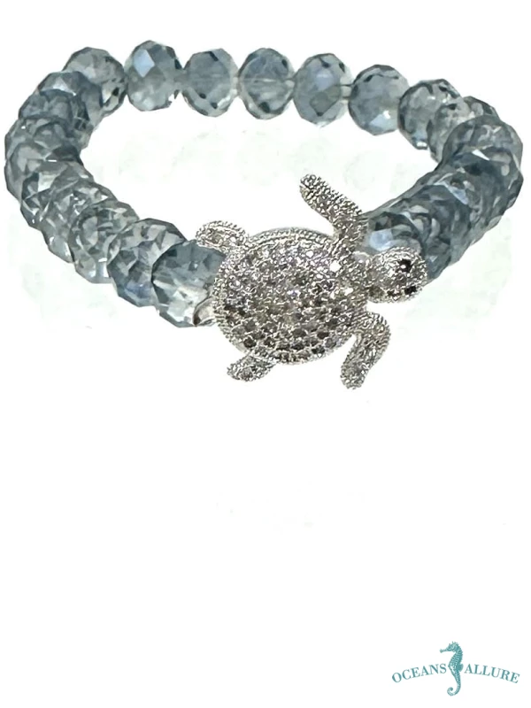 CZ Turtle & Blue Crystal Bracelet