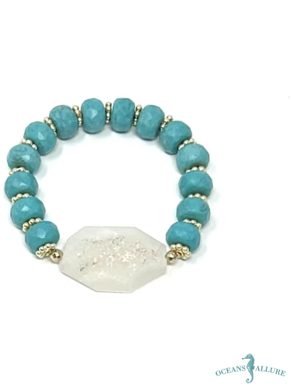 Druzy Agate & Turquoise (H) Bracelet