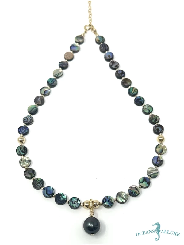 Mini Round Abalone GF Necklace