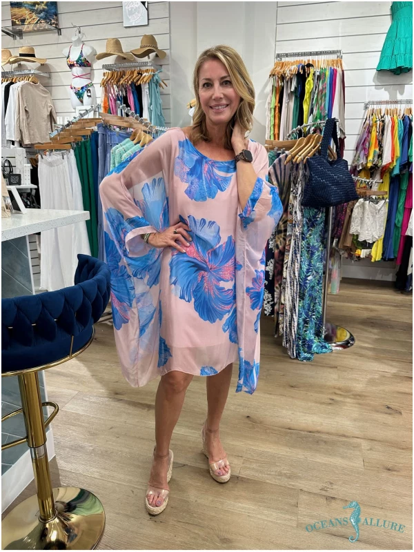 Blush Floral Silk Goddess Dress
