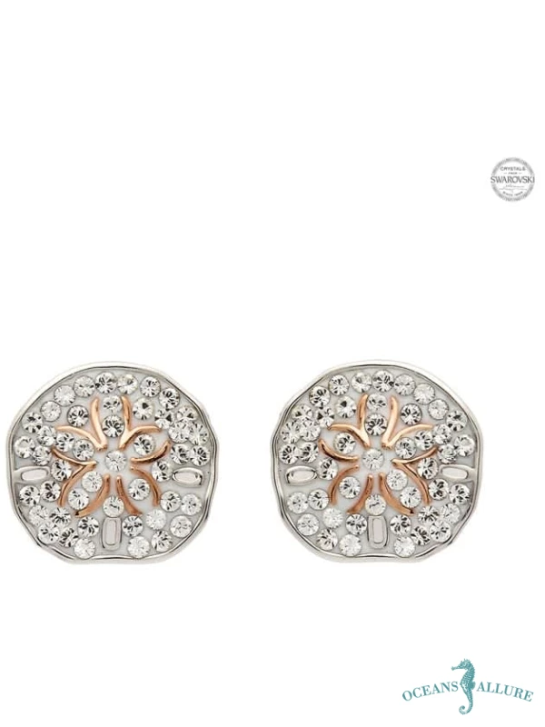 Silver Swarovski Sand Dollar Studs