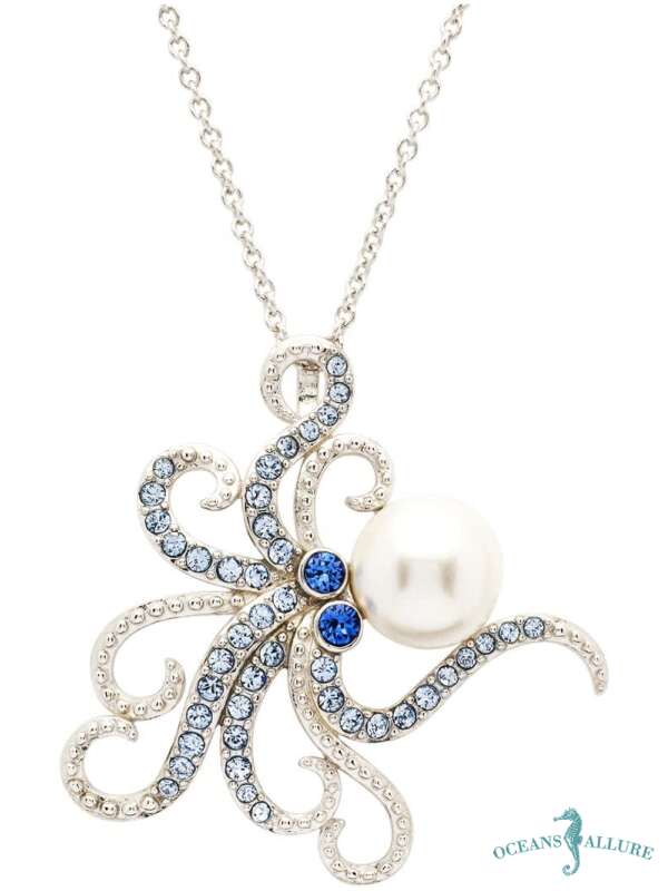 Swarovski & Pearl Octopus Pendant