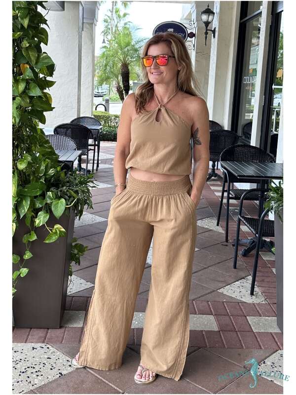 Mocha Chord Halter Top