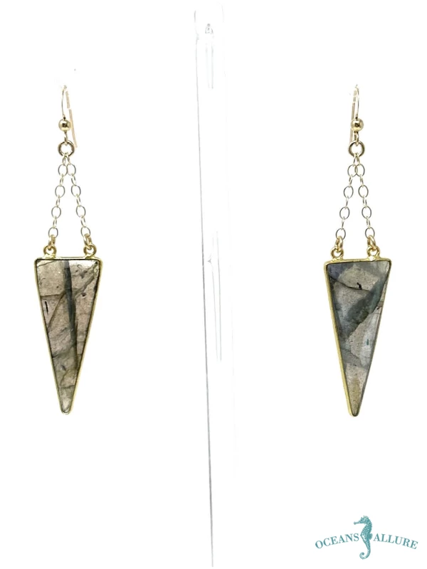 Labradorite GF Dagger Earrings