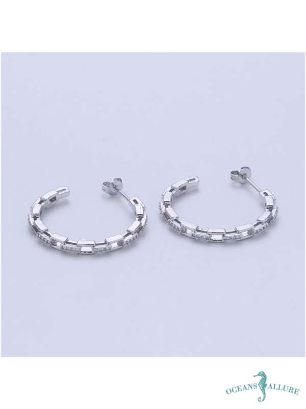 WGFB Chain Hoop Earrings