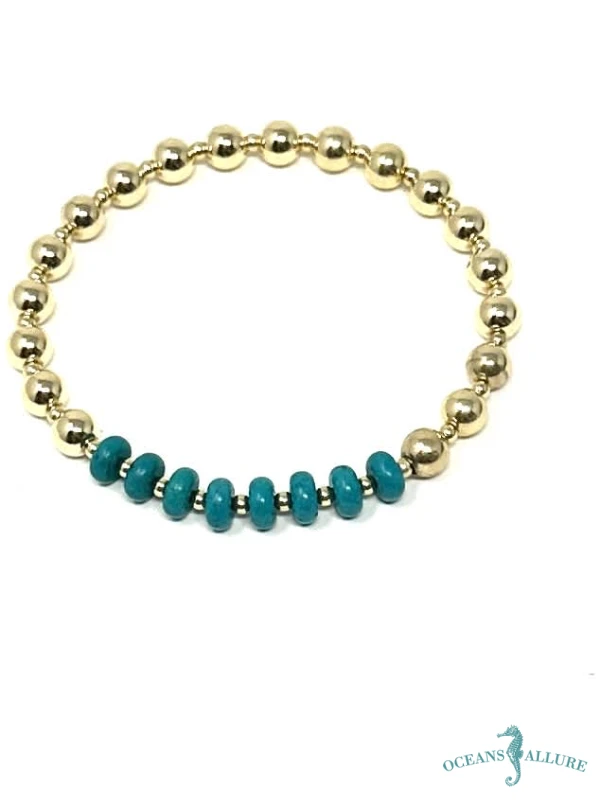 6mm, 2.5mm GF Turquoise Bracelet