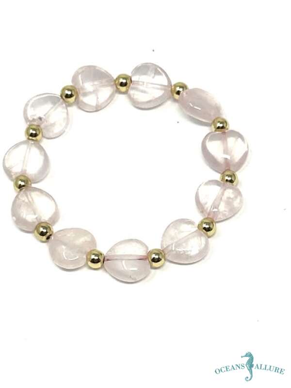 SM Rose Quartz Heart & 5mm GFB Bracelet