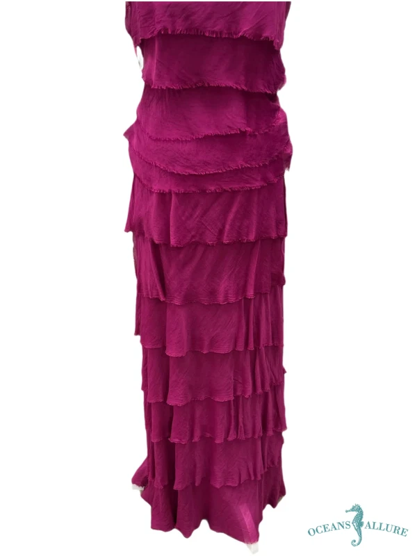 Magenta Flutter Maxi Skirt
