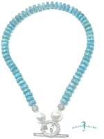 A++ Larimar, Baroque & CZ Toggle Necklace