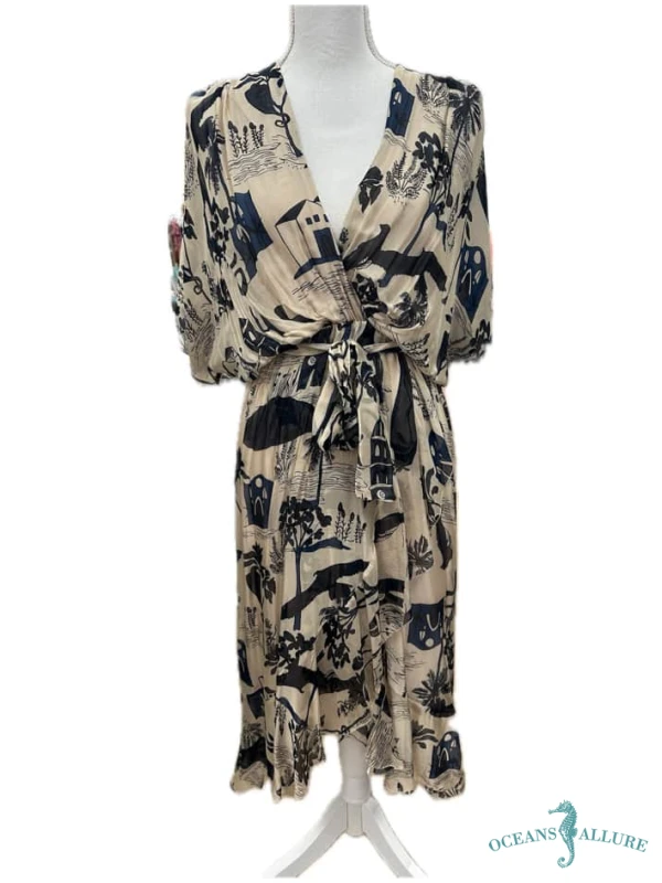 Tan Poet Silk Midi