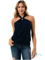 Reese Navy Halter Top