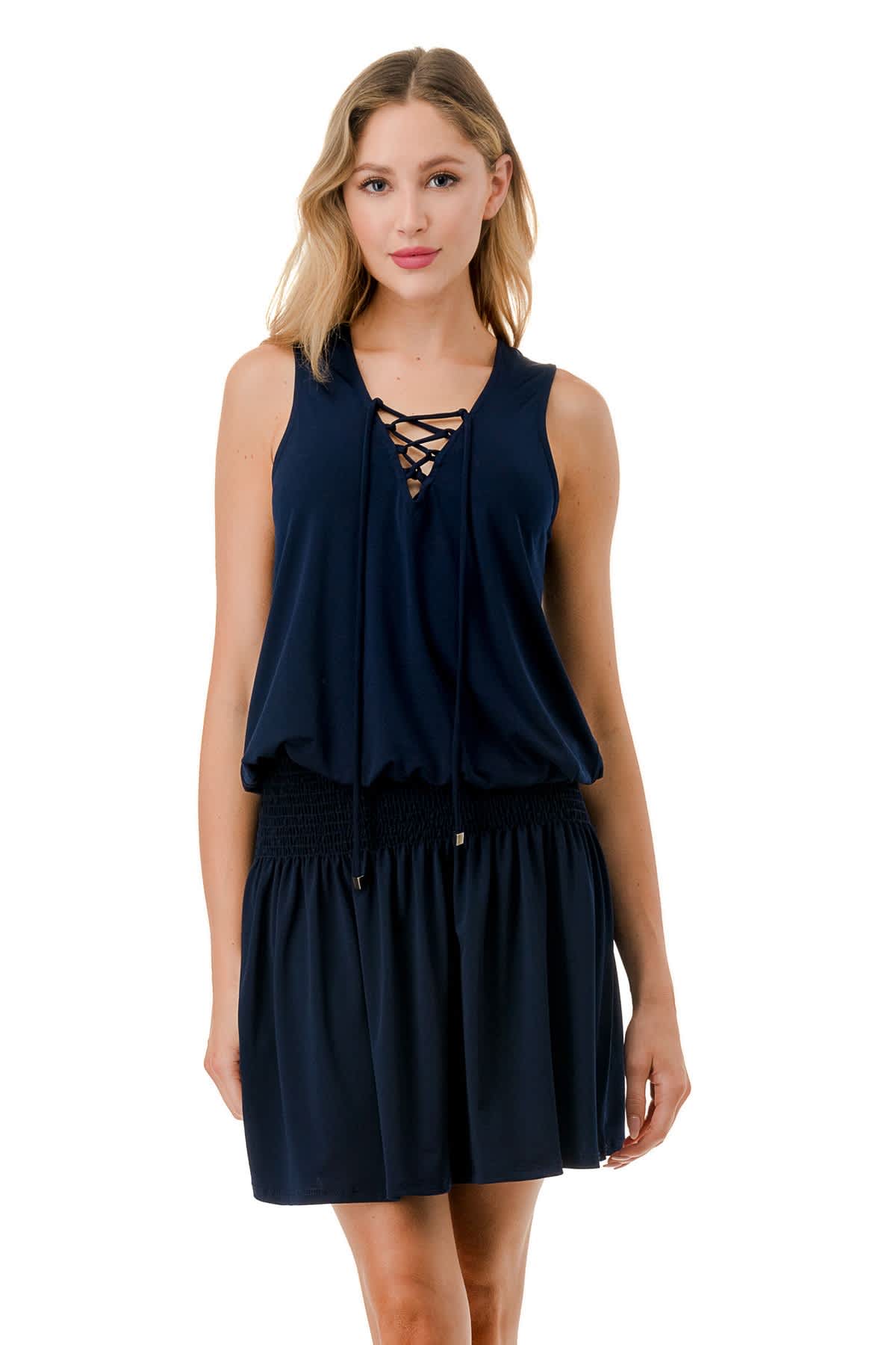 The Logan Mini Dress-Navy main image 1