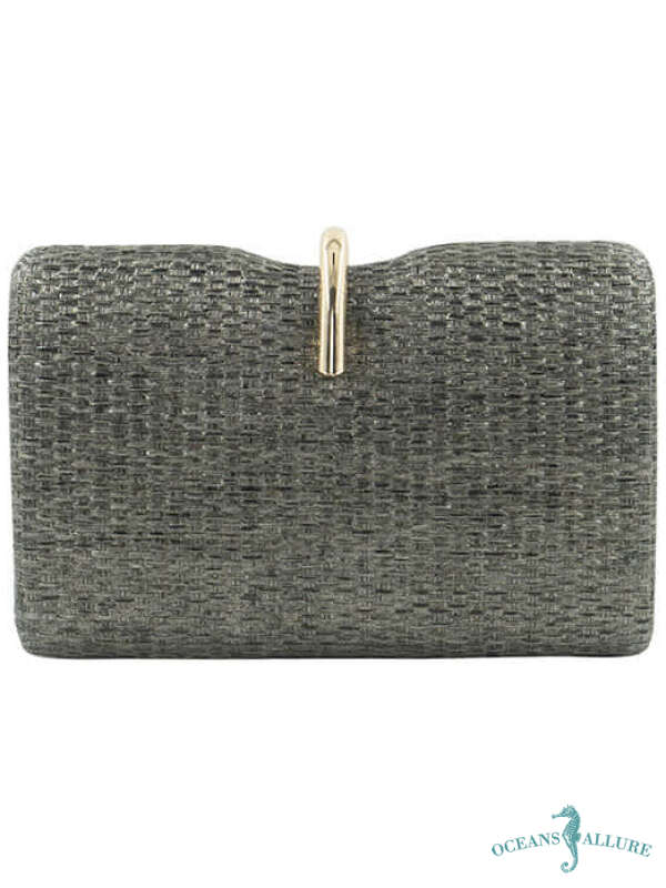 Pewter Jackie Woven Clutch