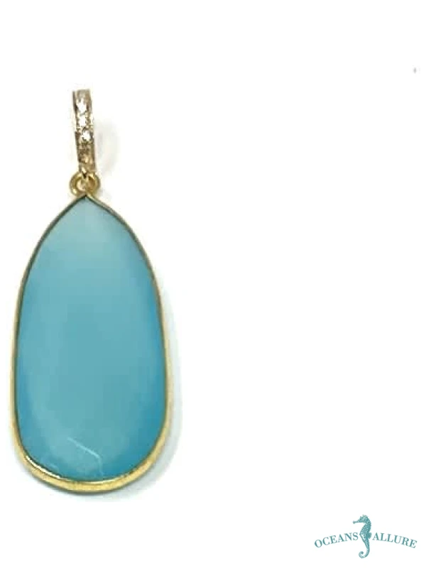 GF Oval Chalcedony Pendant on CZ RB