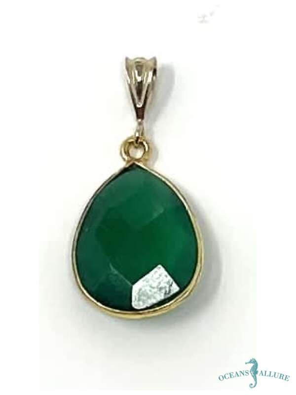 12mm Pear GF Green Onyx Pendant