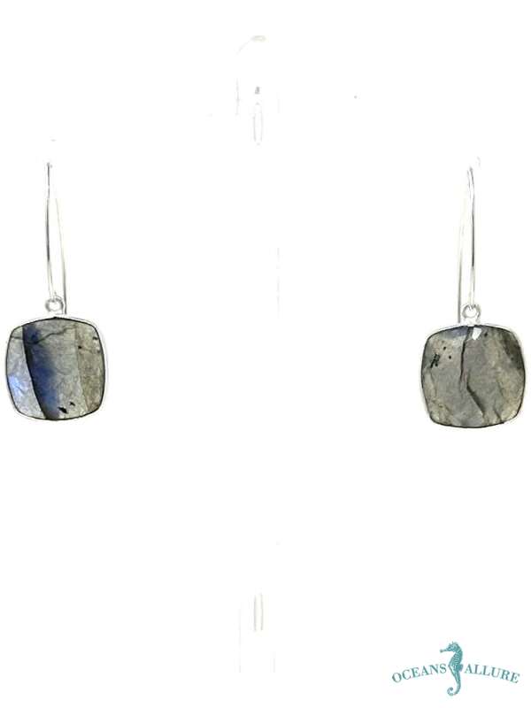 15mm Square Labradorite Earrings