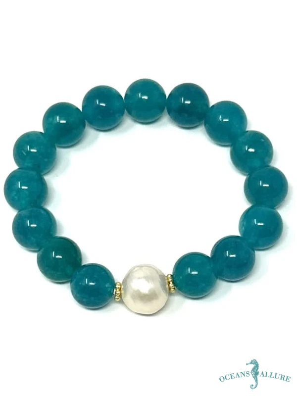 Russian Amazonite & Baroque Bracelet