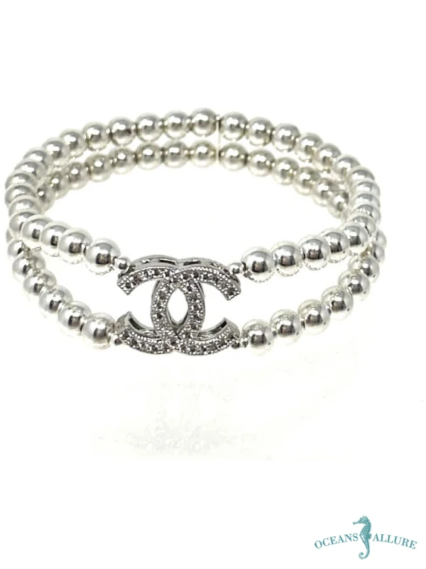 6mm Double Silver Chanel Bracelet