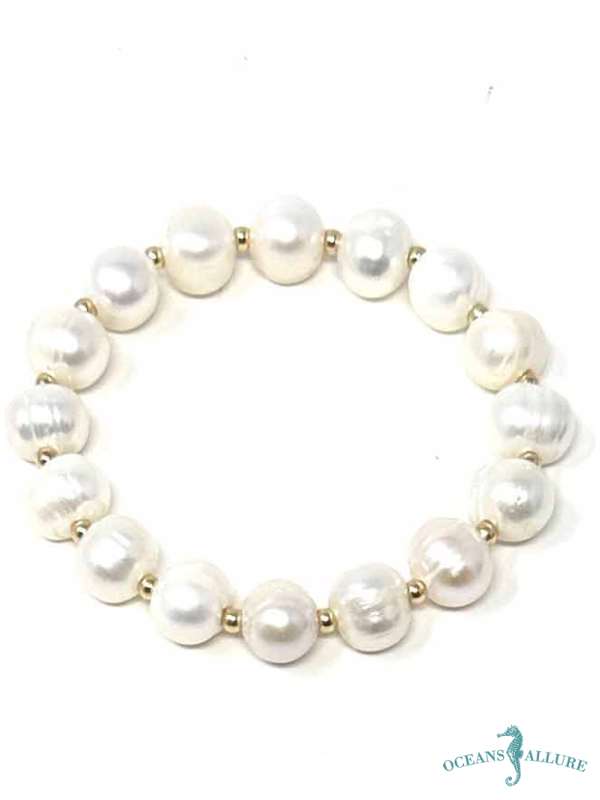 10-11mm FWP 3mm GF Bead Bracelet