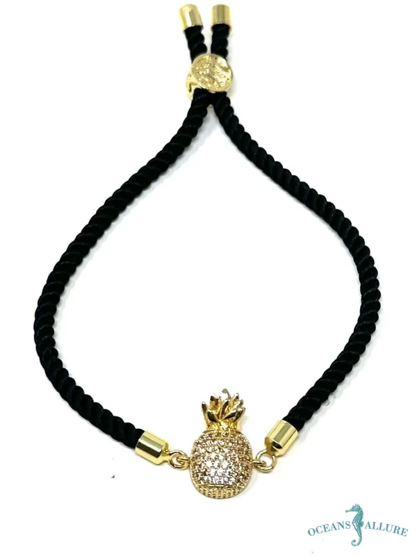 CZ Pineapple on Rope Cord