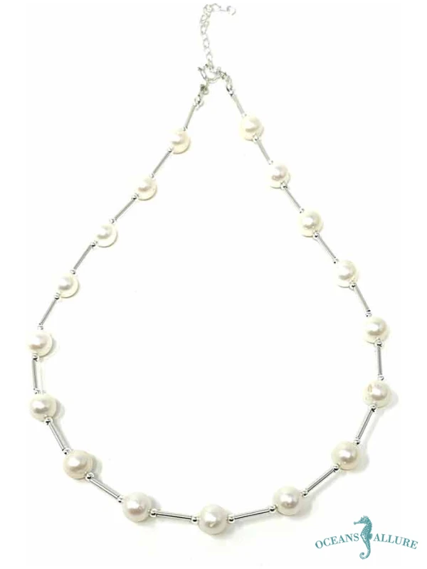 Sterling Bar & A+ FWP Necklace