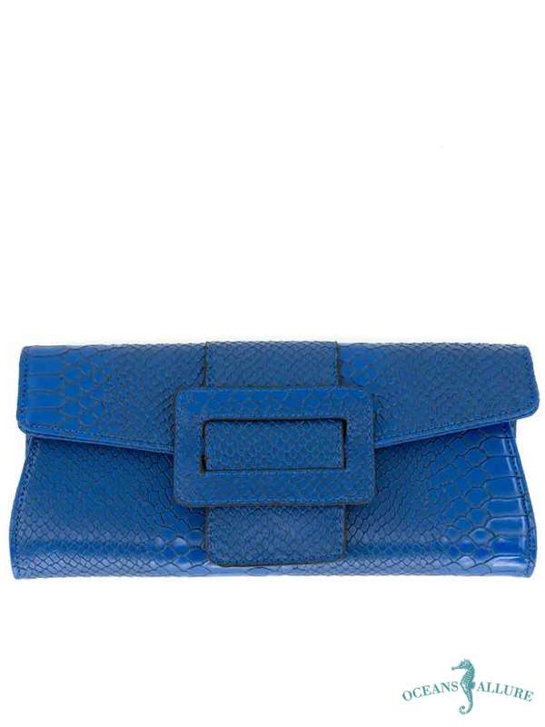 Blue Pu Python Clutch