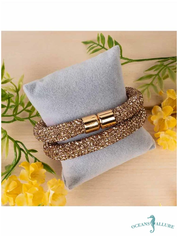 Gold Rhinestone Wrap Bracelet