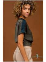 Olive Colorblock Crop Top - Image 2