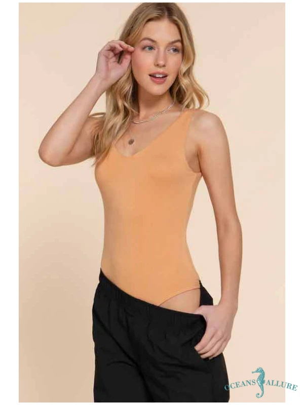 Toffee V Neck Bodysuit