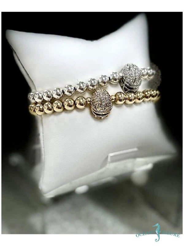 6mm Silver WGFB Helmet Bracelet