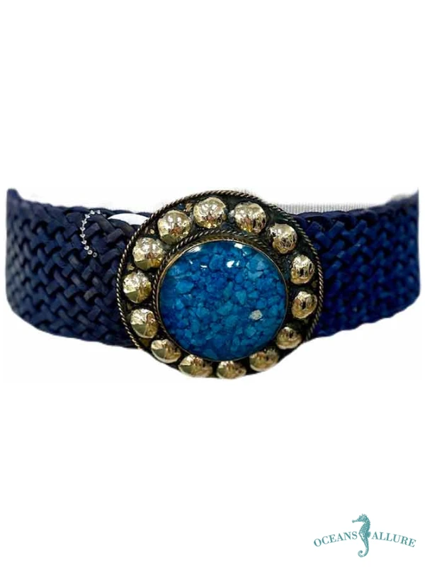 Woven Leather Stone Belt - Image 2