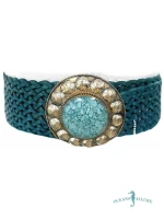 Woven Leather Stone Belt - Image 3