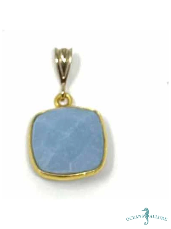 GF 15mm Square Blue Opal Pendant