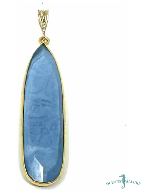 GF Skinny Teardrop Blue Opal Pendant