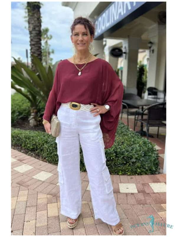 Merlot Silk Sleeve Top