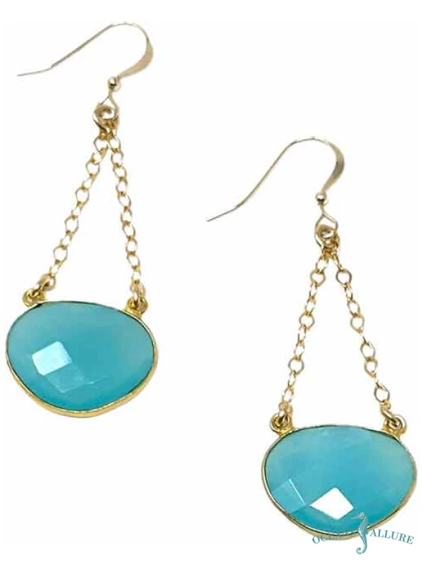 Raindrop GF Chalcedony Earrings