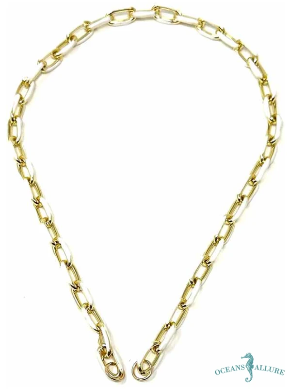 White GFB Enamel Basic Necklace