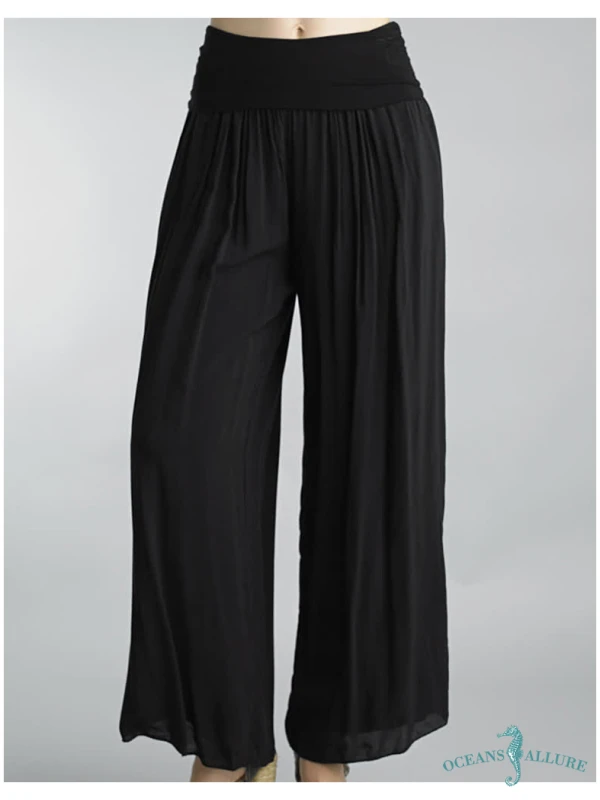 Black Silk Lined Pants