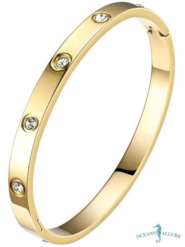 18K GP CZ "Love" Bracelet