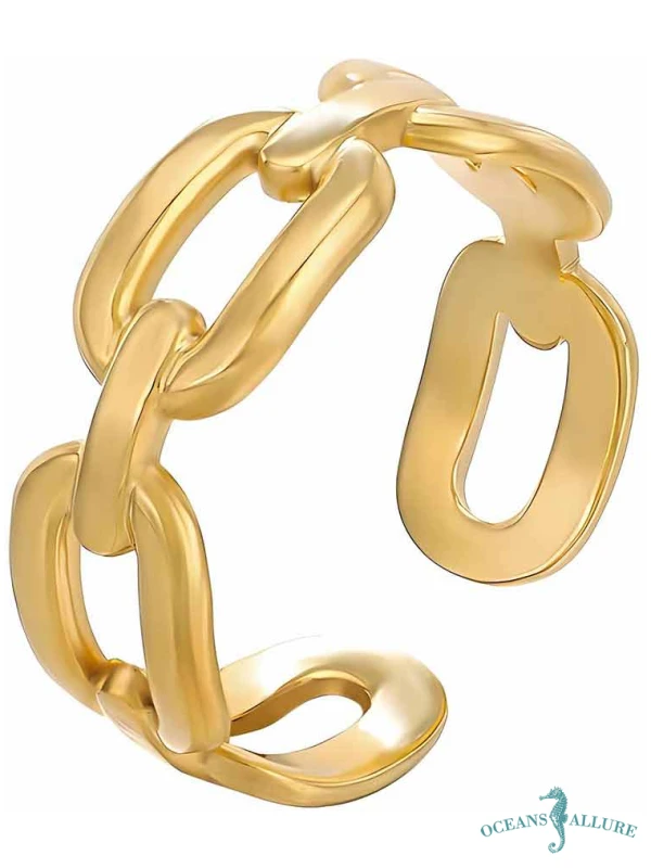 18K GP Large Link Ring