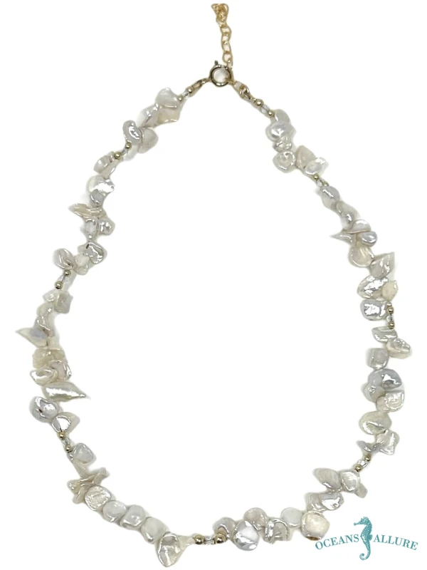 GF Small Keshi Pearl & Swarovski Necklace