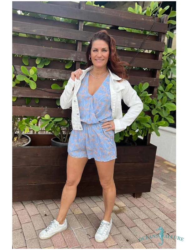 Palm Blue Sky Izzie Romper