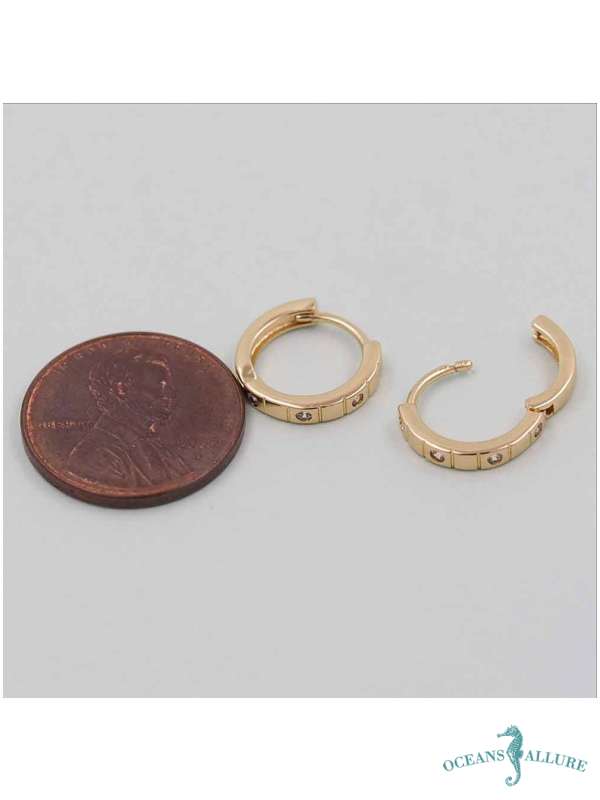 18K GF Single Row Hoops