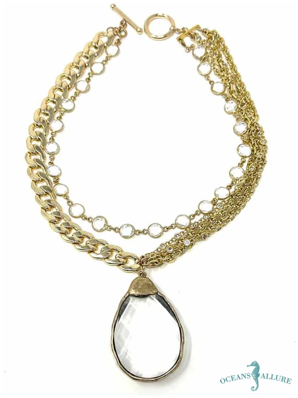 GFB Cuban & CZ Chain Crystal Necklace