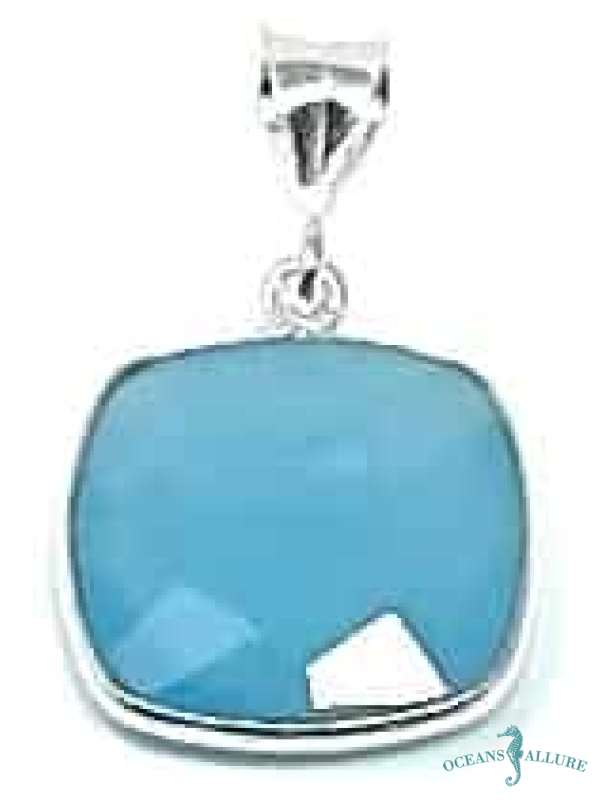 15mm Square Chalcedony Pendant