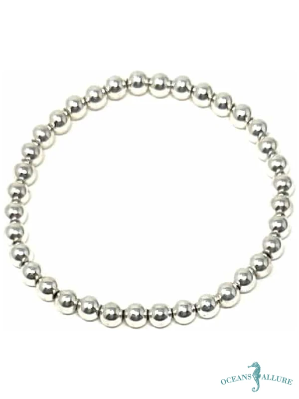 5mm Silver Bead Bracelet