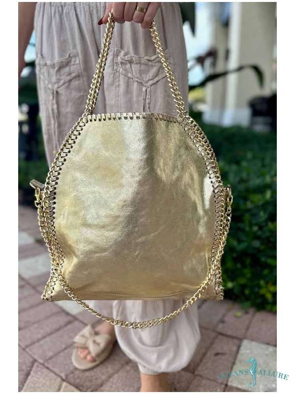 LG Gold Leather Chain Bag