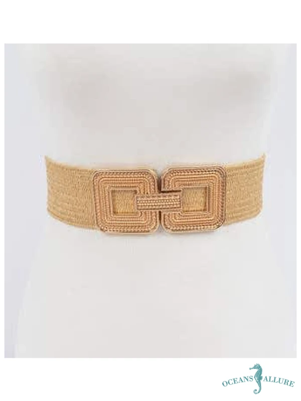 Woven Stretch Belt w/ Rose Gold Buckle