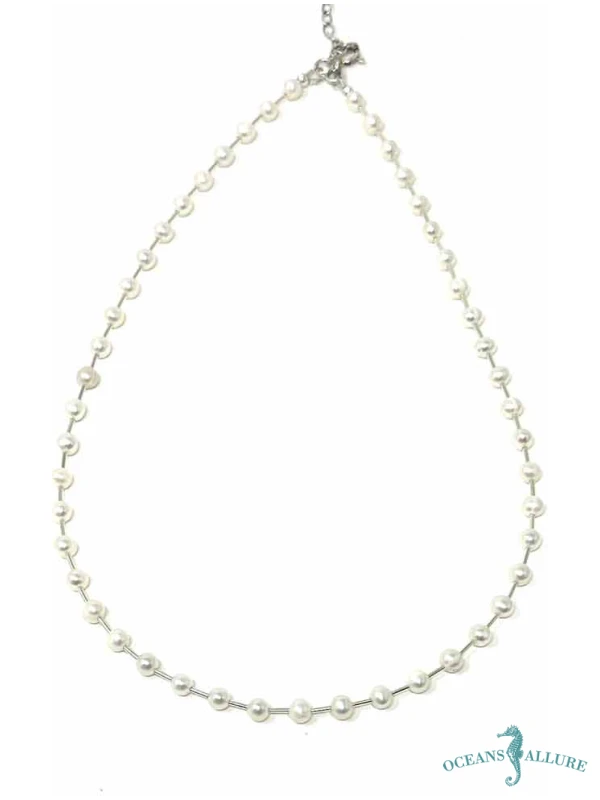 Silver 4mm Tube FWP Necklace