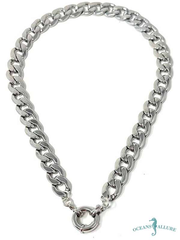 WGFB Cuban Link Chain Necklace, LG CLasp